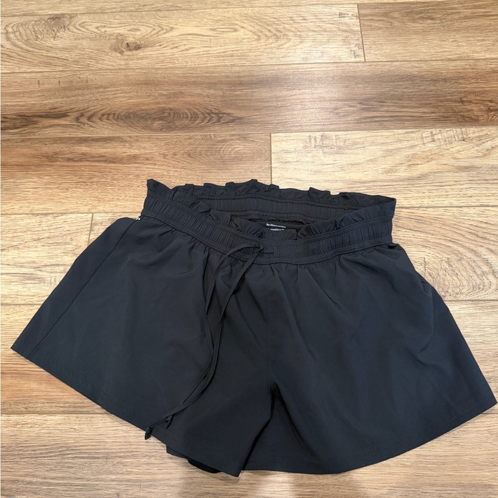 Abercrombie & Fitch Black Paperbag Waist Athletic Shorts